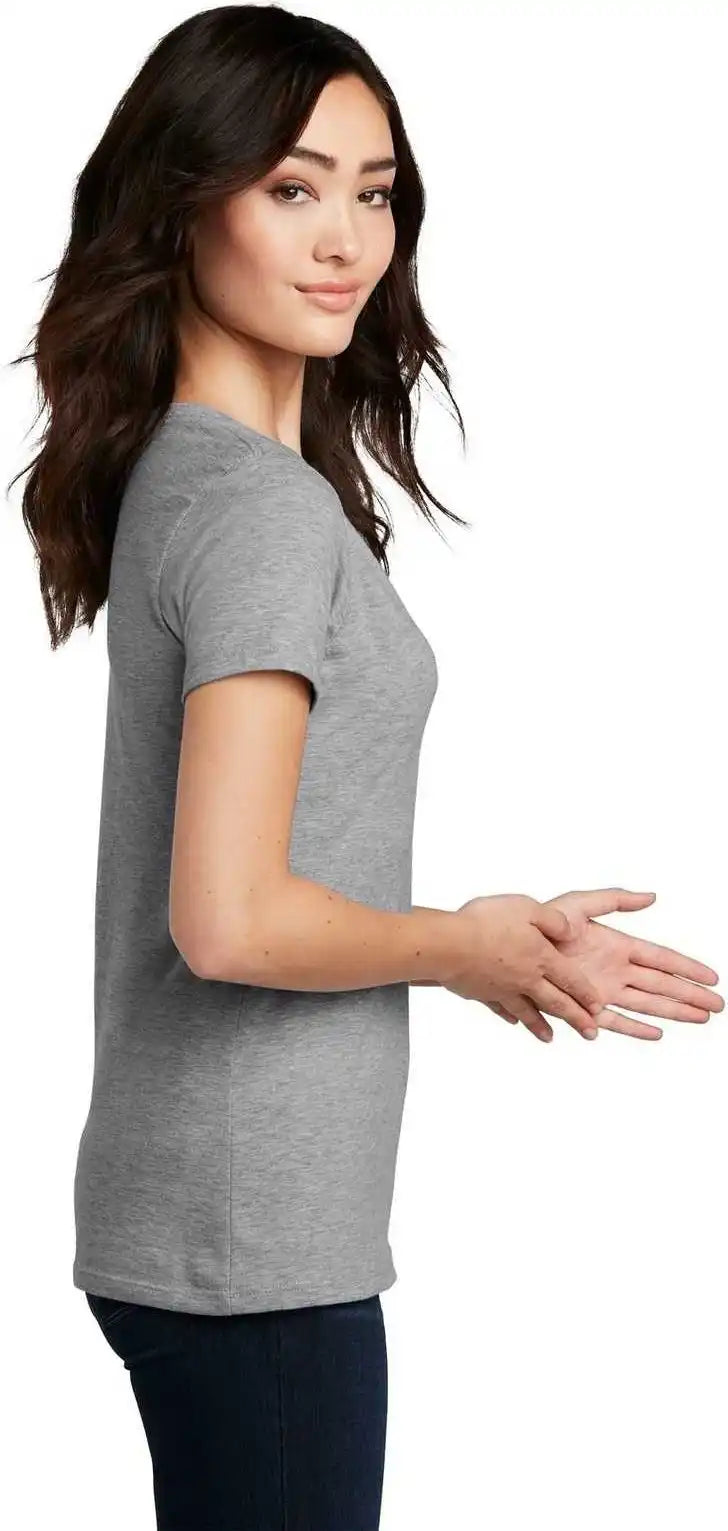 District Dm1190l Women’s Perfect Blend v Neck Tee Light Heather Gray