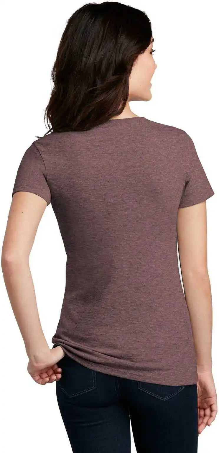 District Dm1190l Women’s Perfect Blend v Neck Tee Rose Fleck