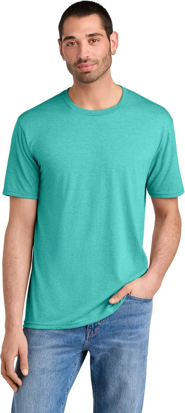 District Dm130 Perfect Tri Tee - Aqua Heather - Adult Xs
