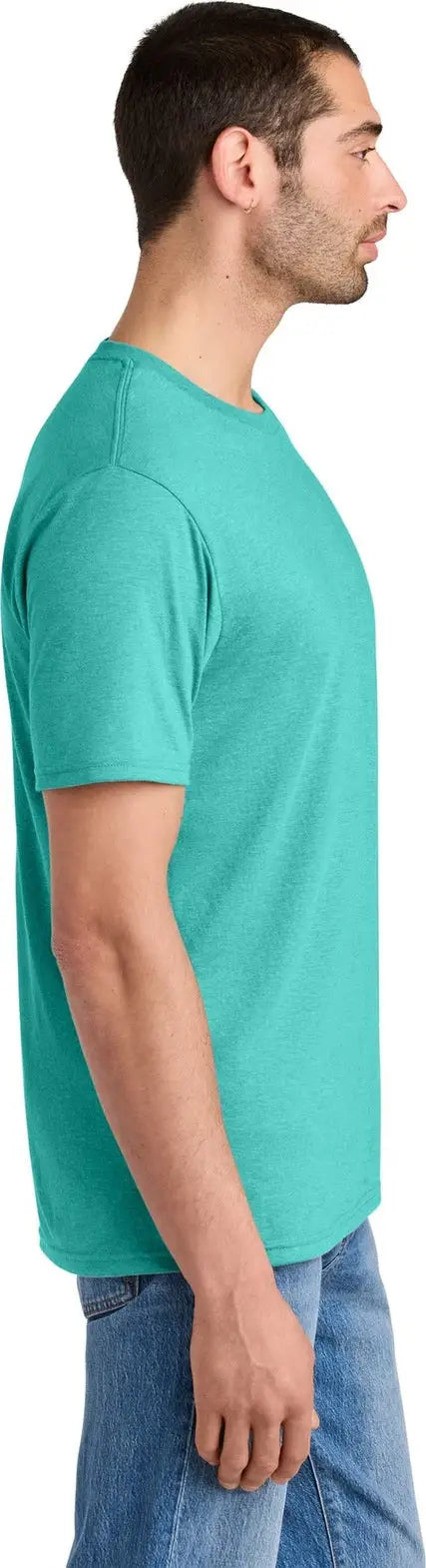 District Dm130 Perfect Tri Tee - Aqua Heather