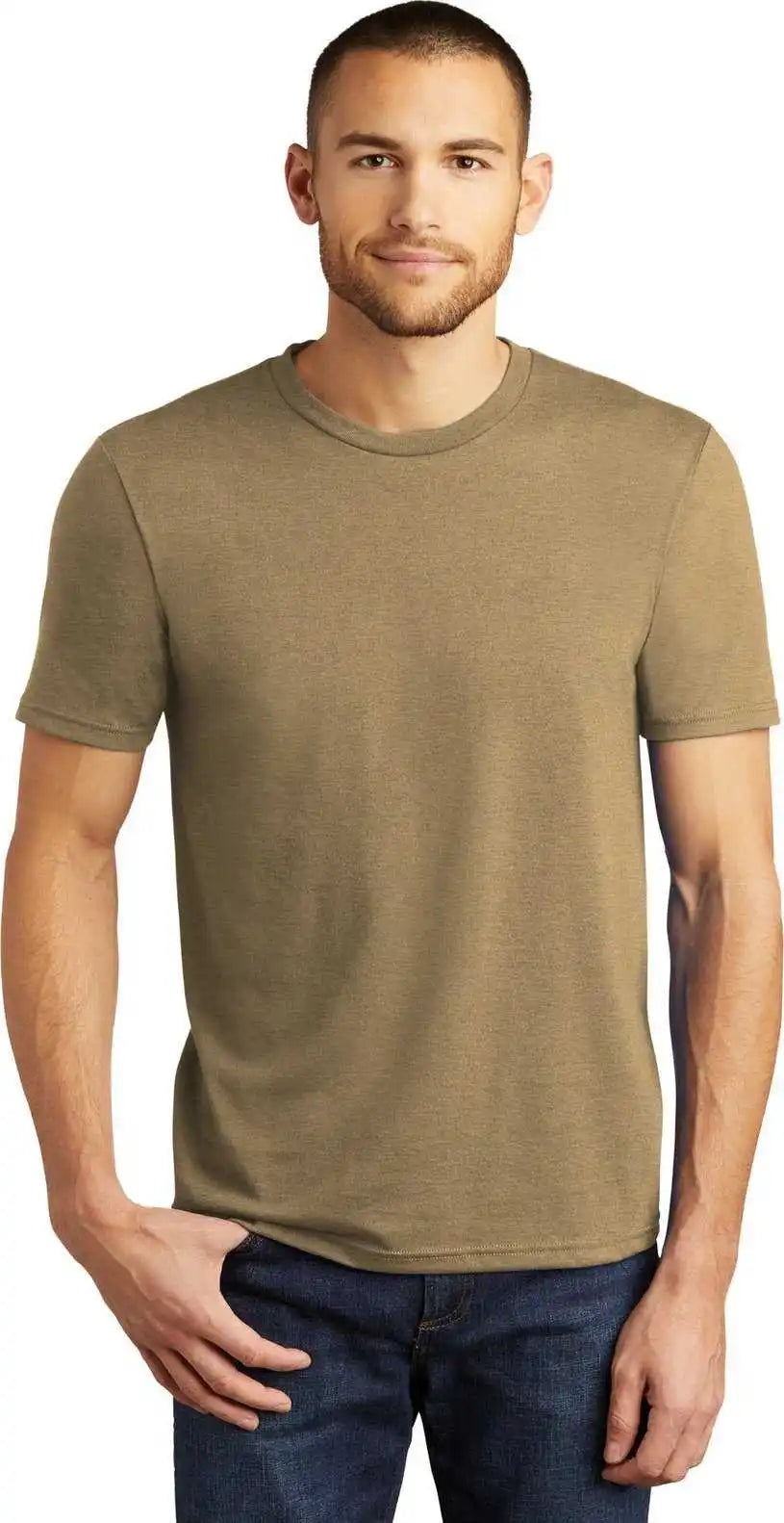 District Dm130 Perfect Tri Tee - Coyote Brown Heather