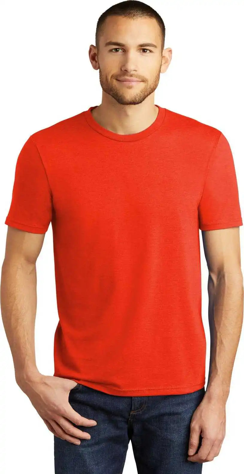 District Dm130 Perfect Tri Tee Deep Orange Heather