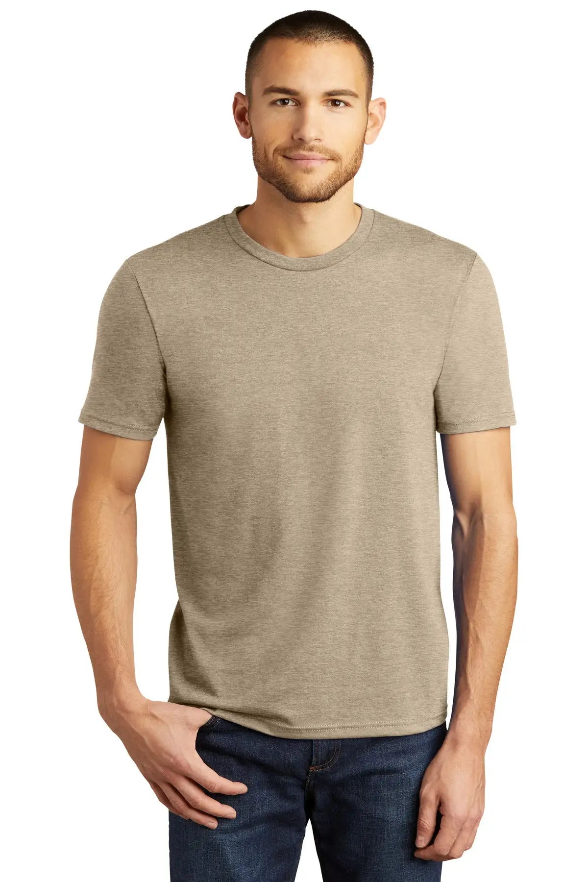 District Dm130 Perfect Tri Tee - Desert Tan Heather - Adult Xs