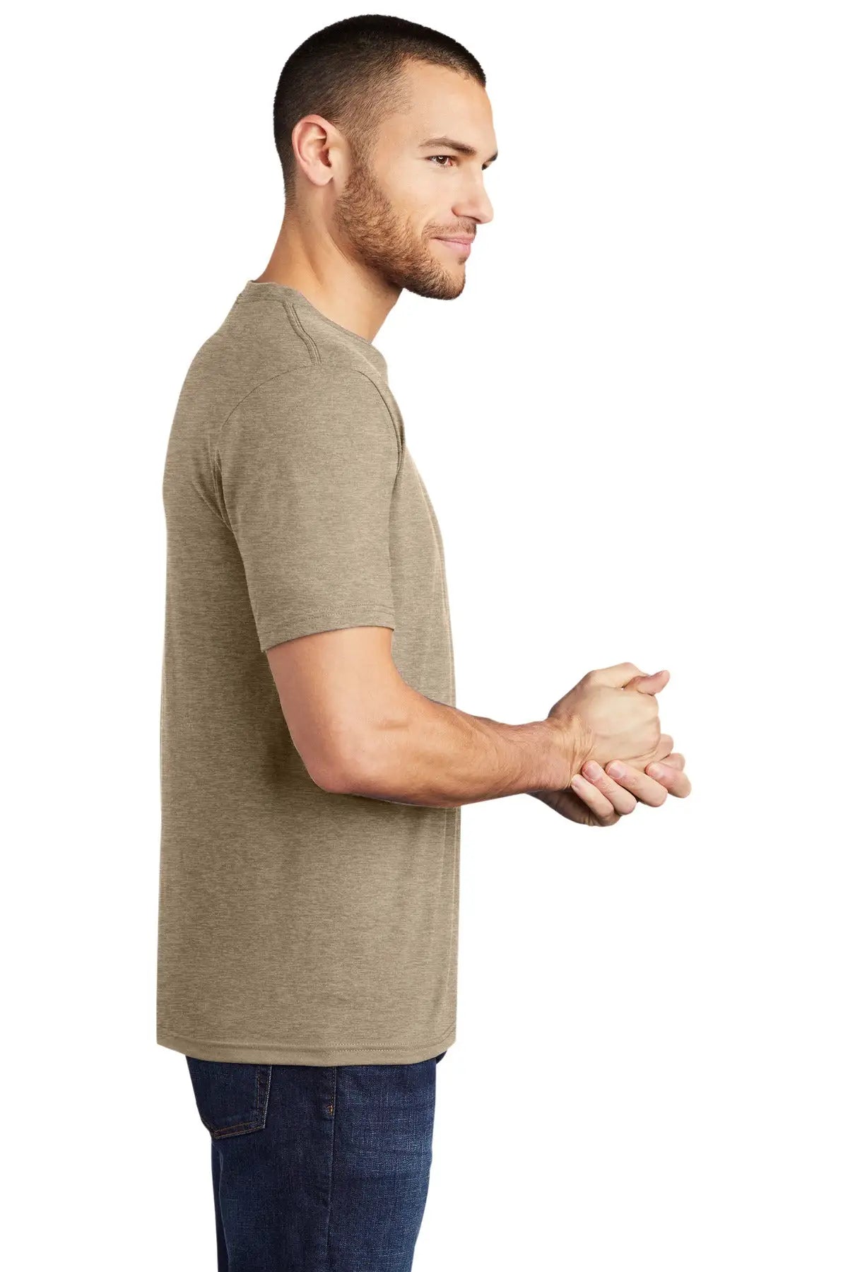 District Dm130 Perfect Tri Tee - Desert Tan Heather