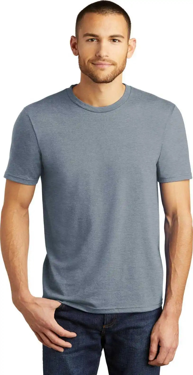 District Dm130 Perfect Tri Tee Flint Blue Heather