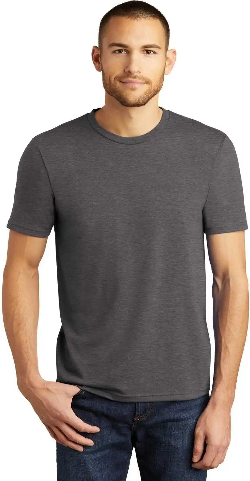 District Dm130 Perfect Tri Tee Heathered Charcoal