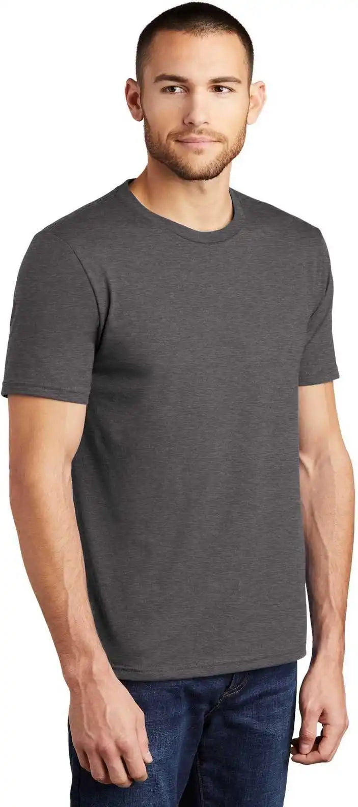 District Dm130 Perfect Tri Tee Heathered Charcoal