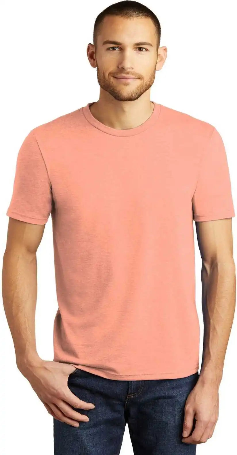 District Dm130 Perfect Tri Tee - Heathered Dusty Peach