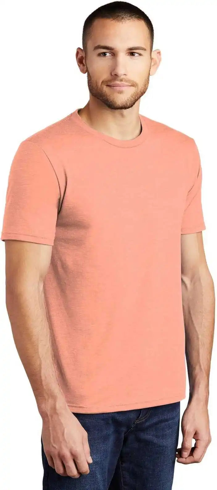 District Dm130 Perfect Tri Tee Heathered Dusty Peach