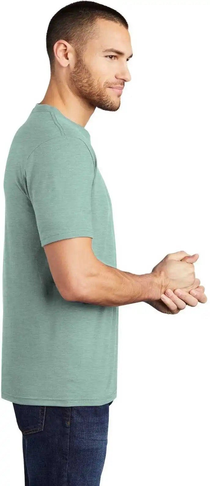 District Dm130 Perfect Tri Tee Heathered Dusty Sage