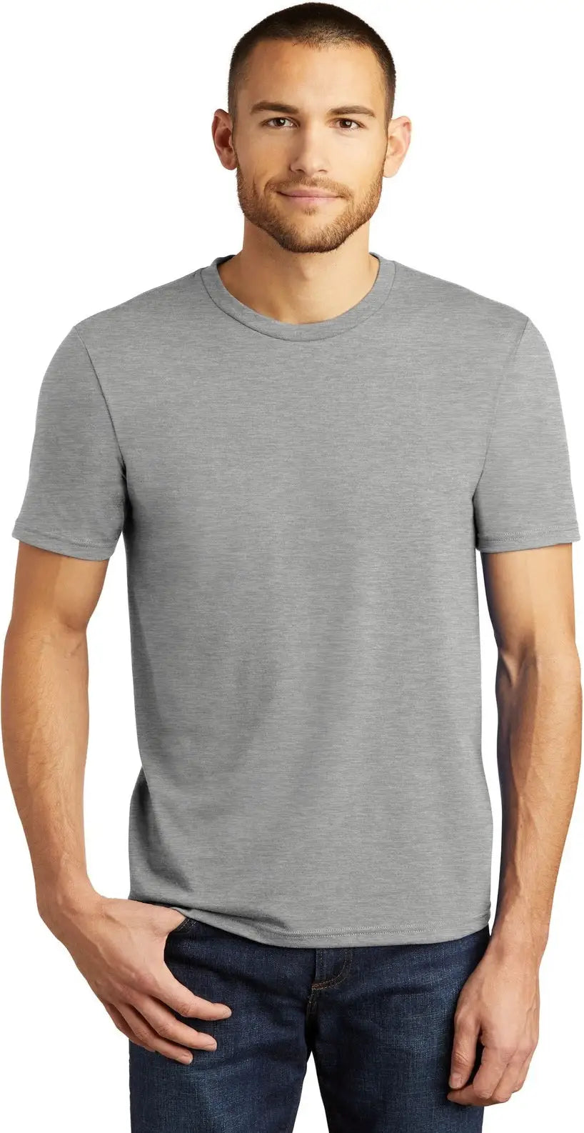 District Dm130 Perfect Tri Tee - Heathered Gray - Adult Xs
