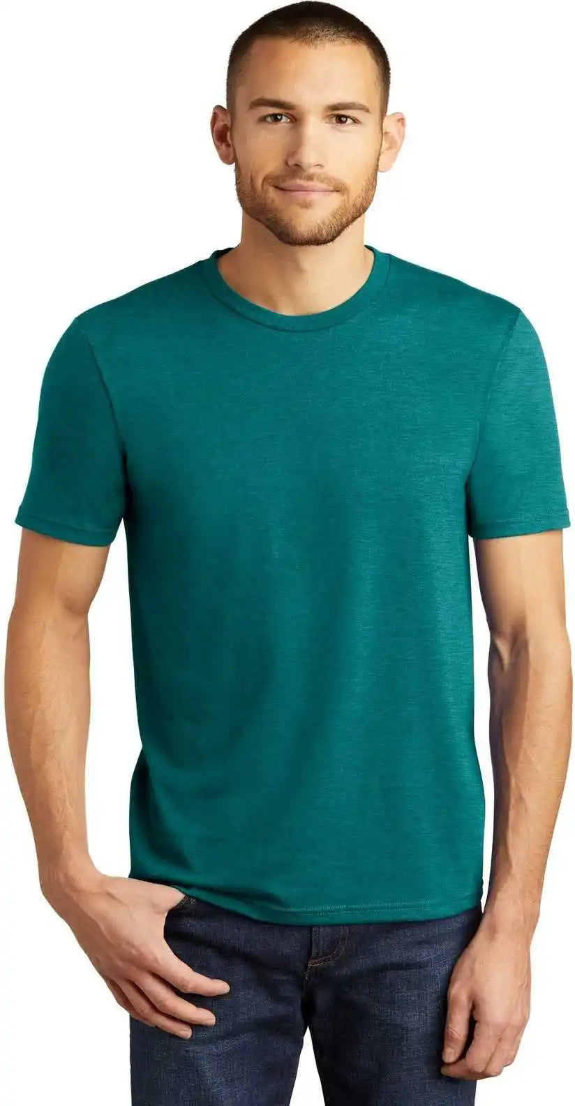 District Dm130 Perfect Tri Tee Heathered Teal