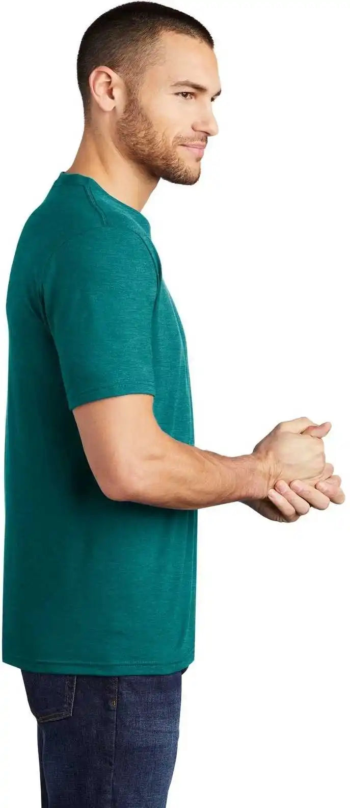 District Dm130 Perfect Tri Tee Heathered Teal