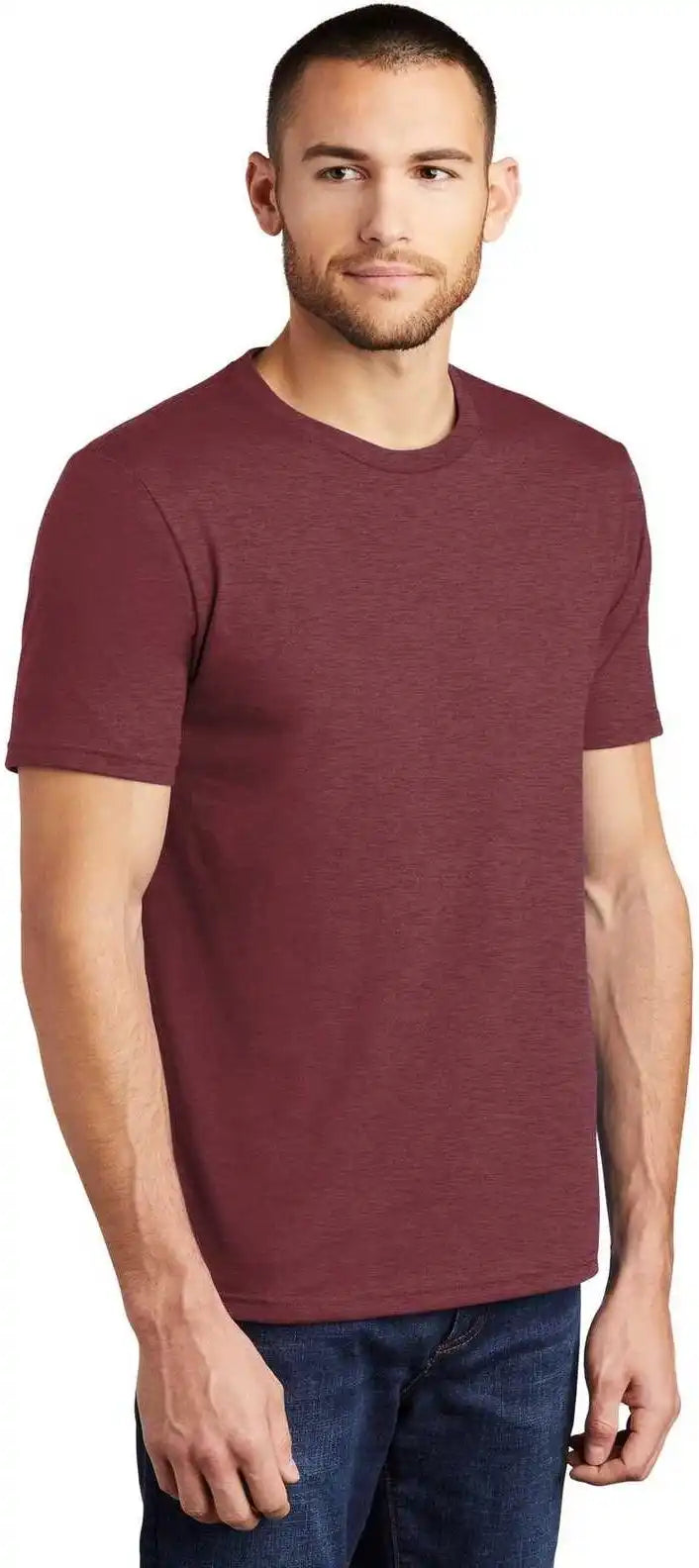 District Dm130 Perfect Tri Tee Maroon Frost