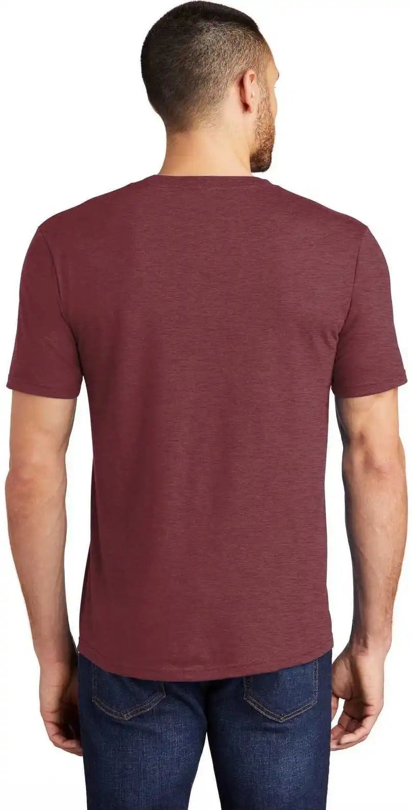 District Dm130 Perfect Tri Tee - Maroon Frost