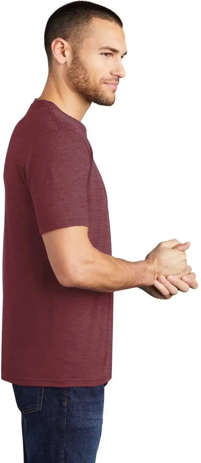 District Dm130 Perfect Tri Tee Maroon Frost