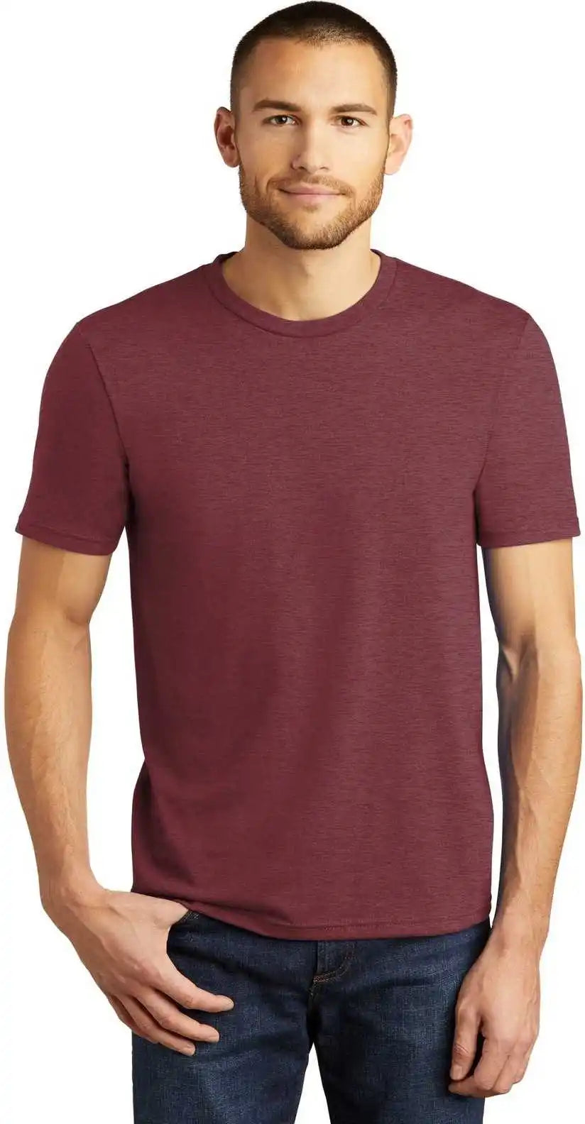 District Dm130 Perfect Tri Tee - Maroon Frost