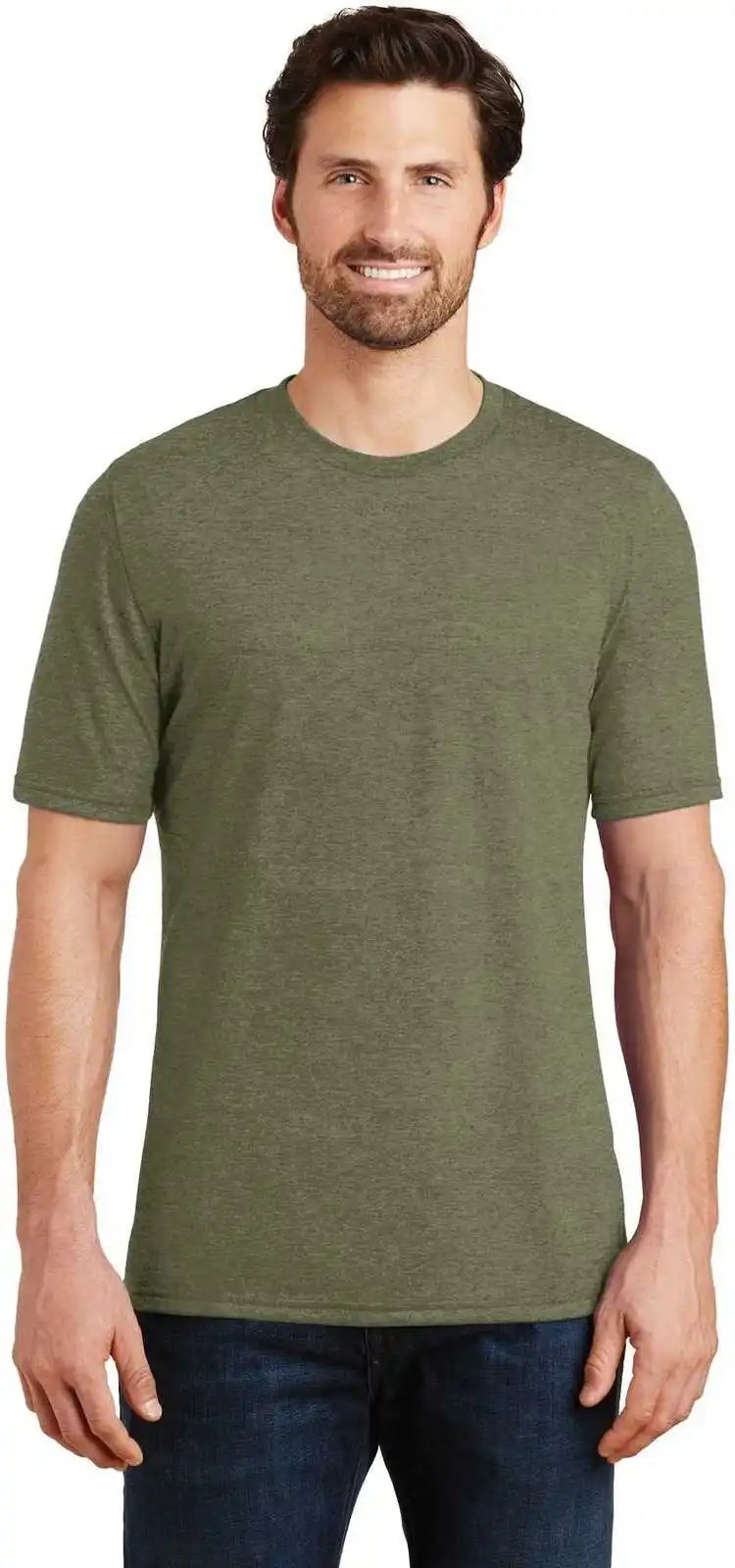 District Dm130 Perfect Tri Tee Military Green Frost