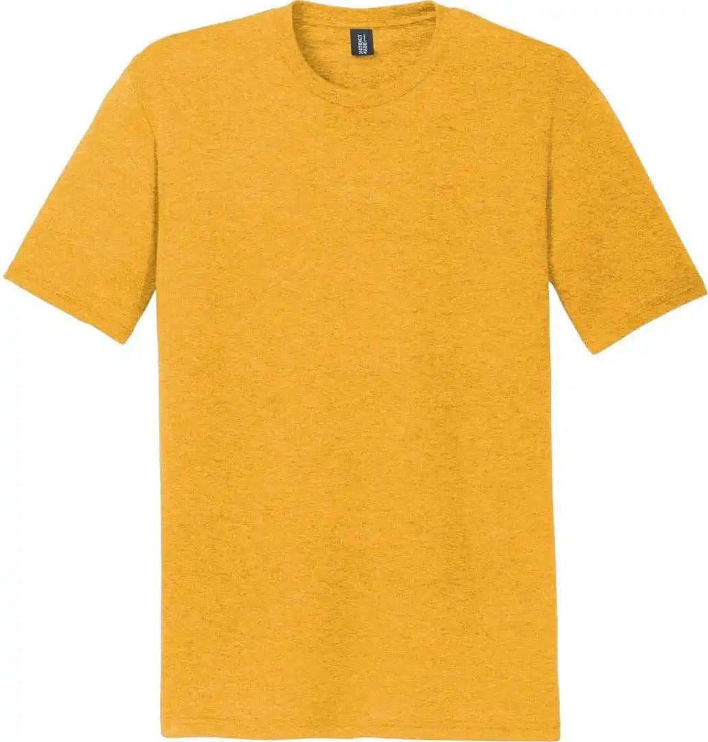 District Dm130 Perfect Tri Tee Ochre Yellow Heather
