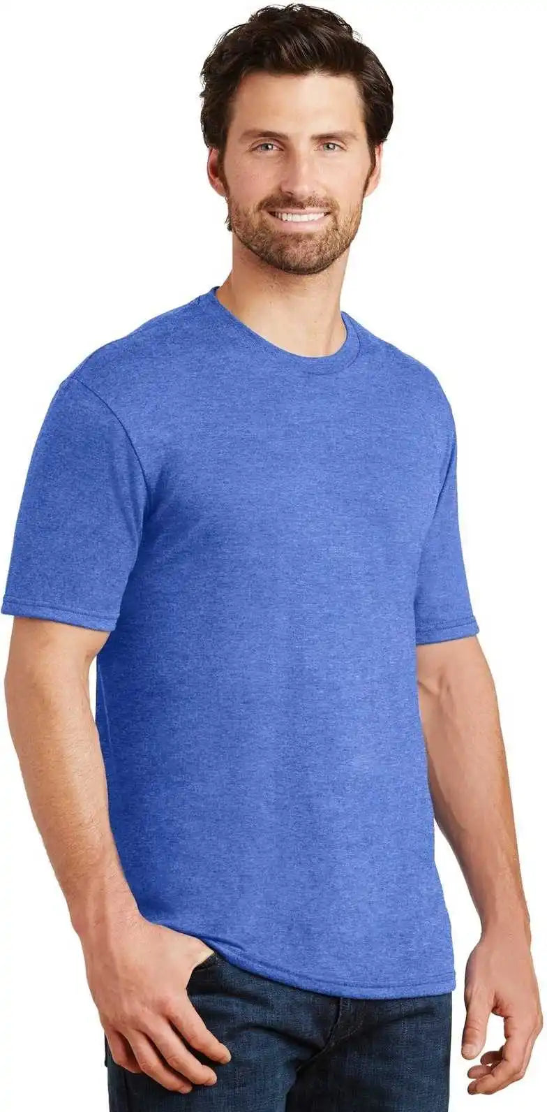 District Dm130 Perfect Tri Tee Royal Frost
