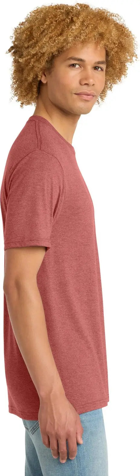 District Dm130dtg Perfect Tri Dtg Tee - Blush Frost