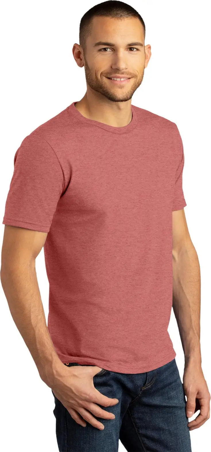 District Dm130dtg Perfect Tri Dtg Tee - Blush Frost