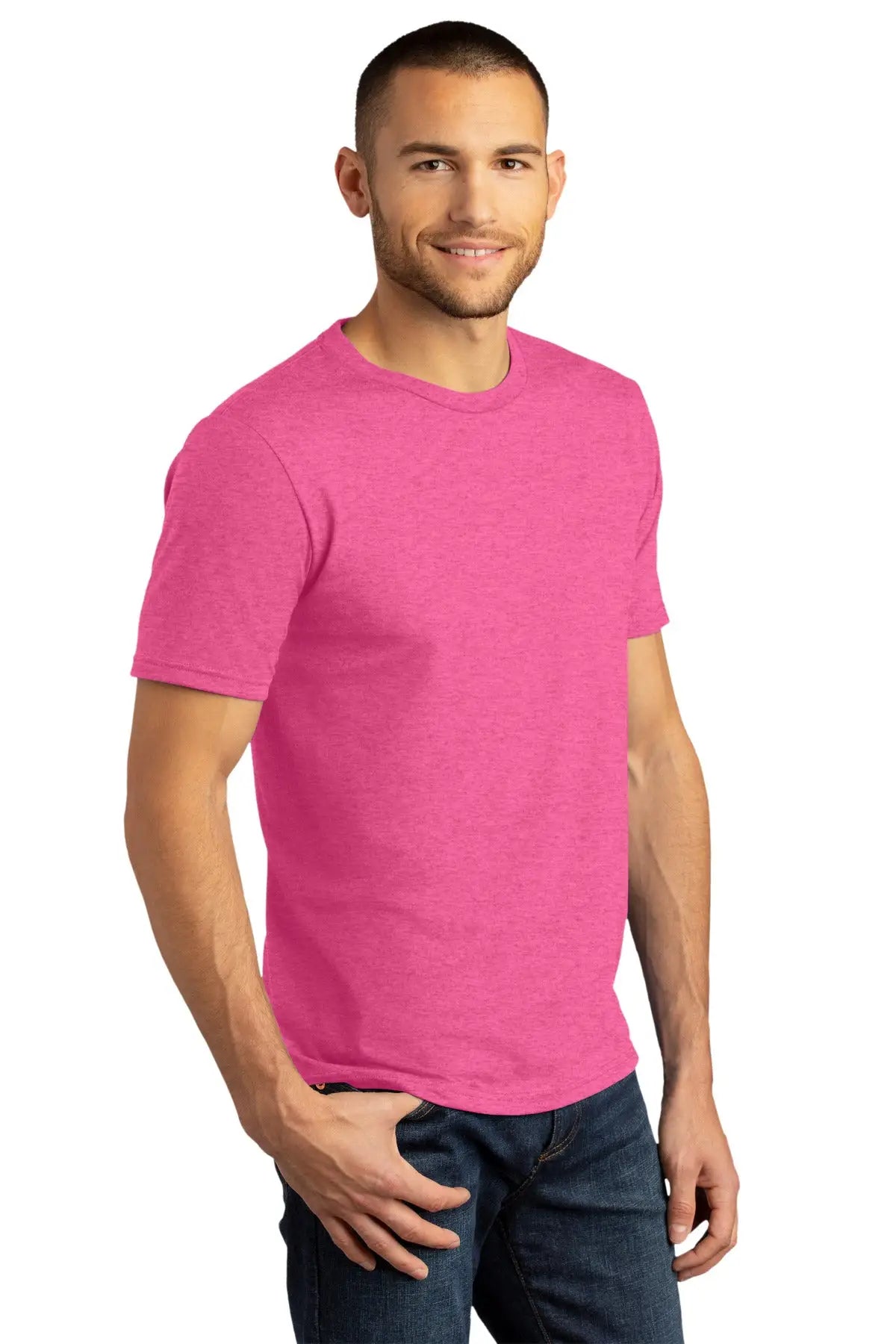 District Dm130dtg Perfect Tri Dtg Tee - Fuchsia Frost