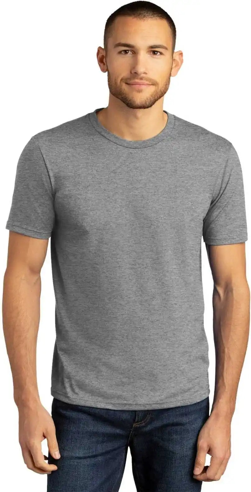District Dm130dtg Perfect Tri Dtg Tee Gray Frost