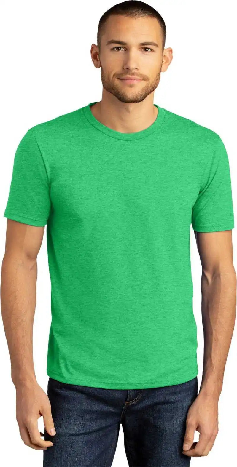 District Dm130dtg Perfect Tri Dtg Tee - Green Frost