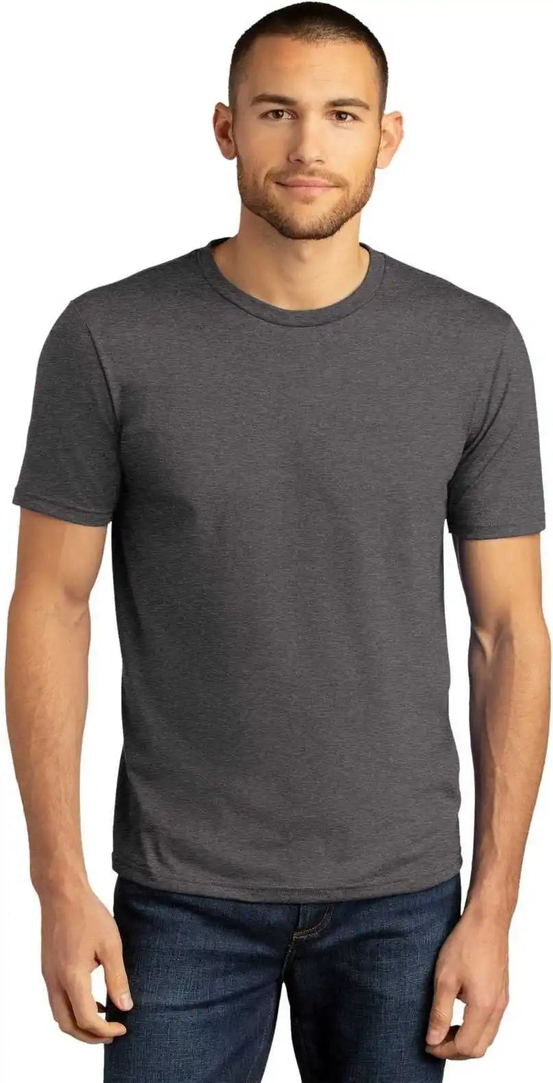 District Dm130dtg Perfect Tri Dtg Tee Heathered Charcoal
