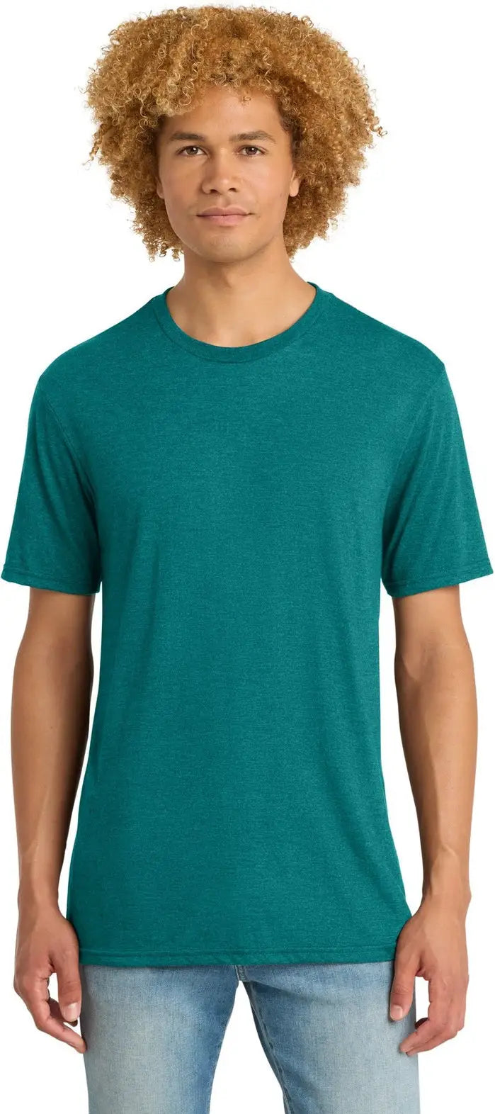District Dm130dtg Perfect Tri Dtg Tee - Heathered Teal - Adult Xs