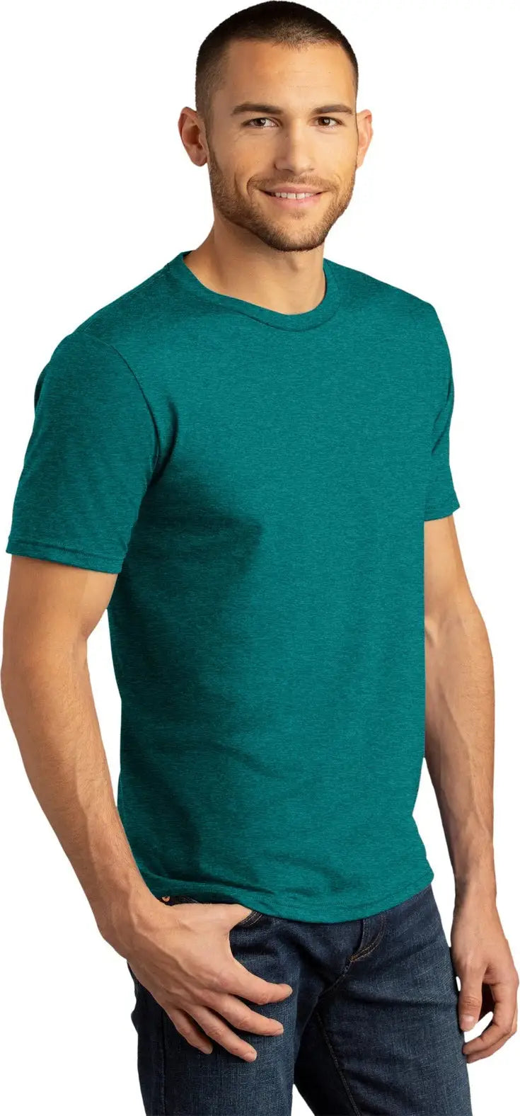 District Dm130dtg Perfect Tri Dtg Tee - Heathered Teal
