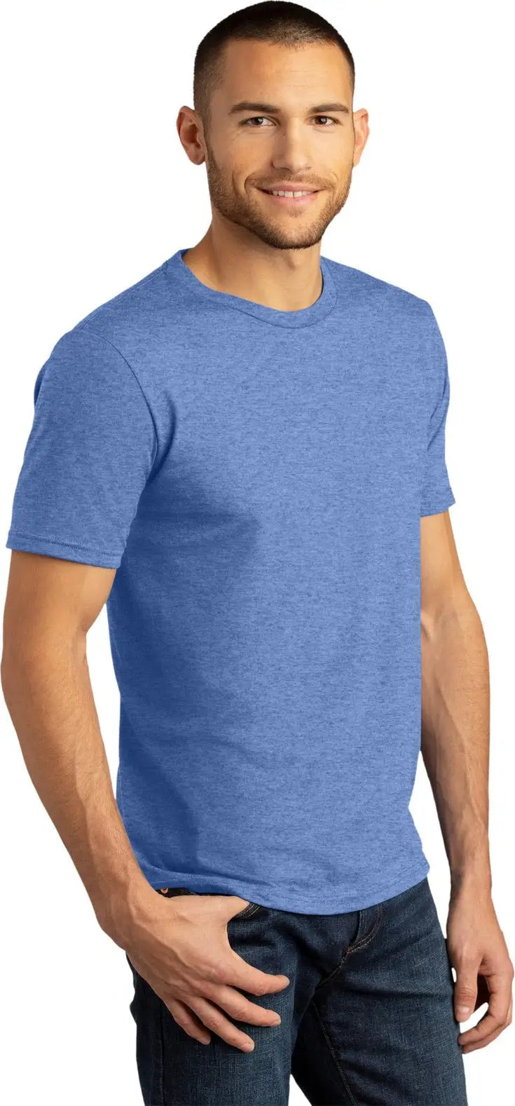 District Dm130dtg Perfect Tri Dtg Tee - Maritime Frost