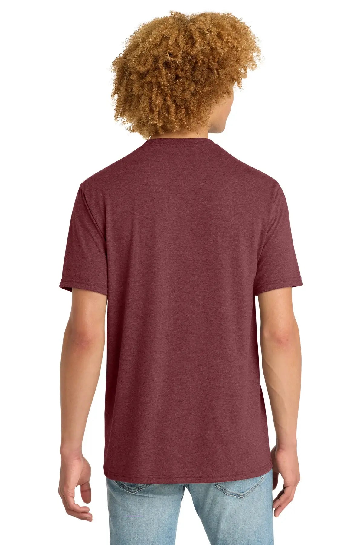 District Dm130dtg Perfect Tri Dtg Tee - Maroon Frost