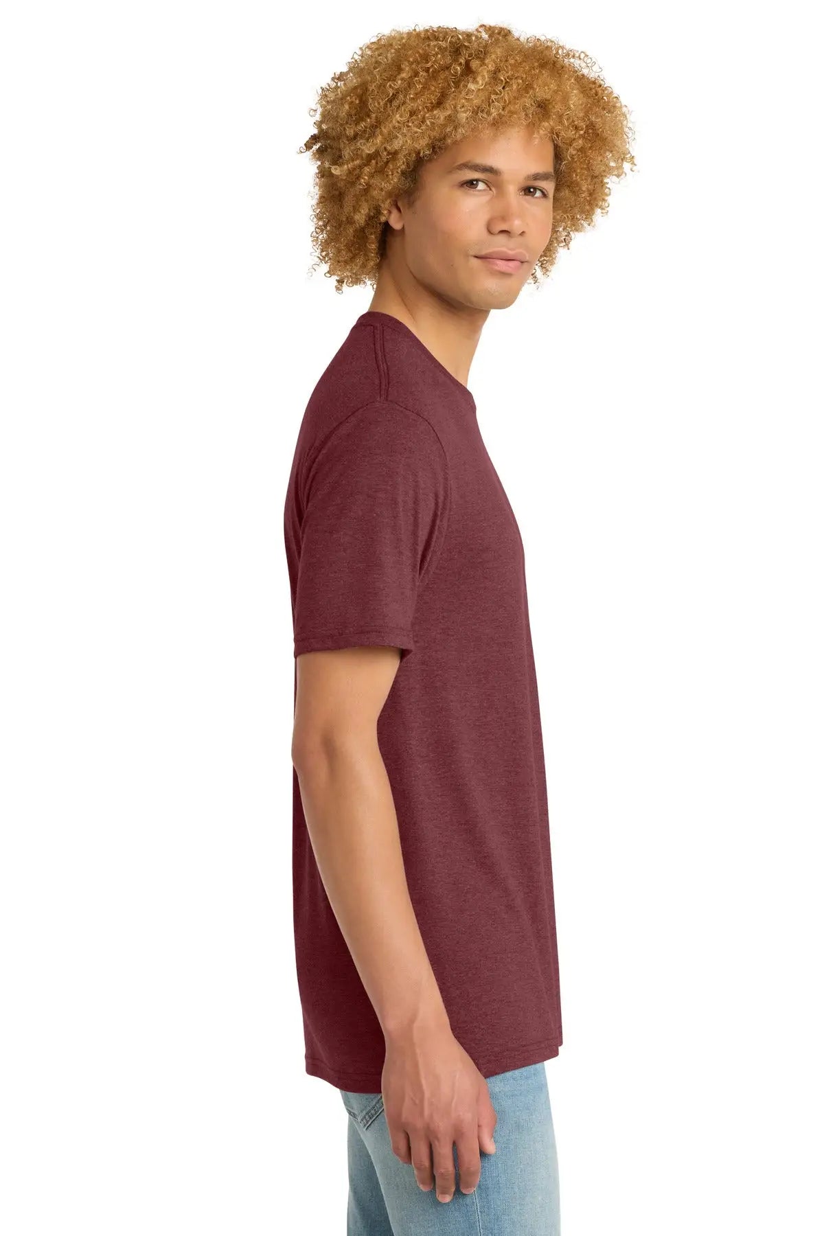 District Dm130dtg Perfect Tri Dtg Tee - Maroon Frost