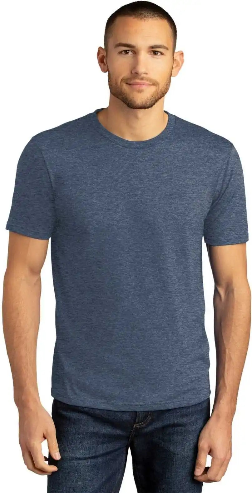 District Dm130dtg Perfect Tri Dtg Tee Navy Frost