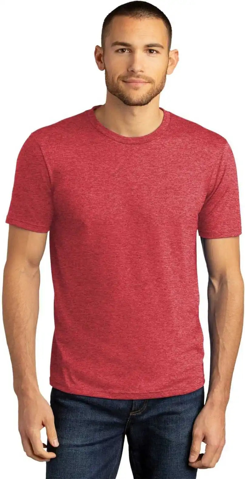 District Dm130dtg Perfect Tri Dtg Tee Red Frost
