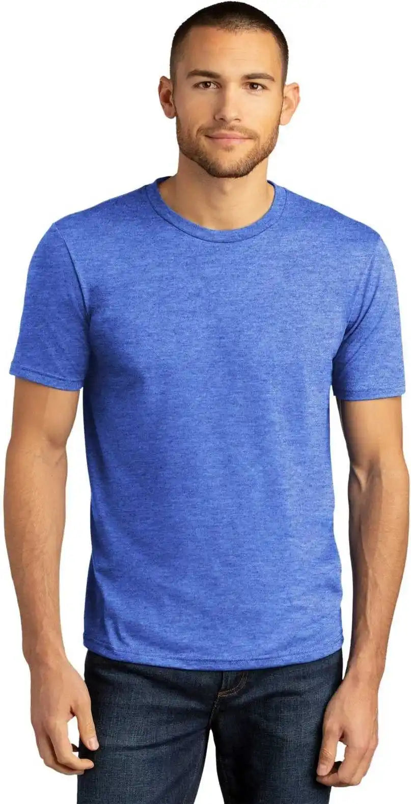 District Dm130dtg Perfect Tri Dtg Tee Royal Frost
