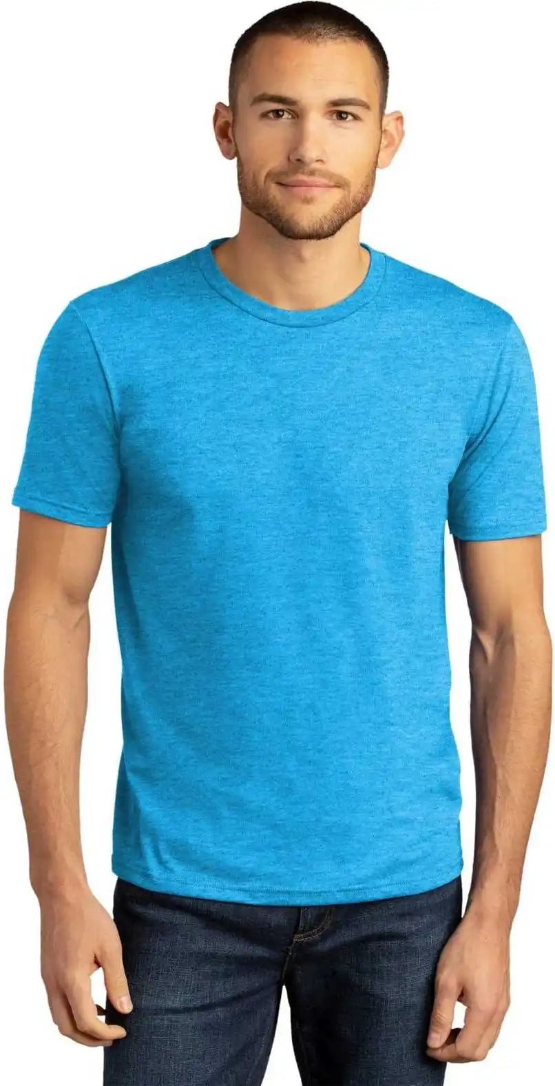 District Dm130dtg Perfect Tri Dtg Tee - Turquoise Frost