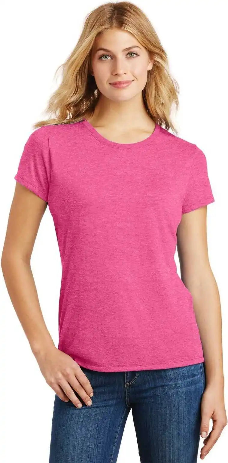 District Dm130l Women’s Perfect Tri Tee Fuchsia Frost