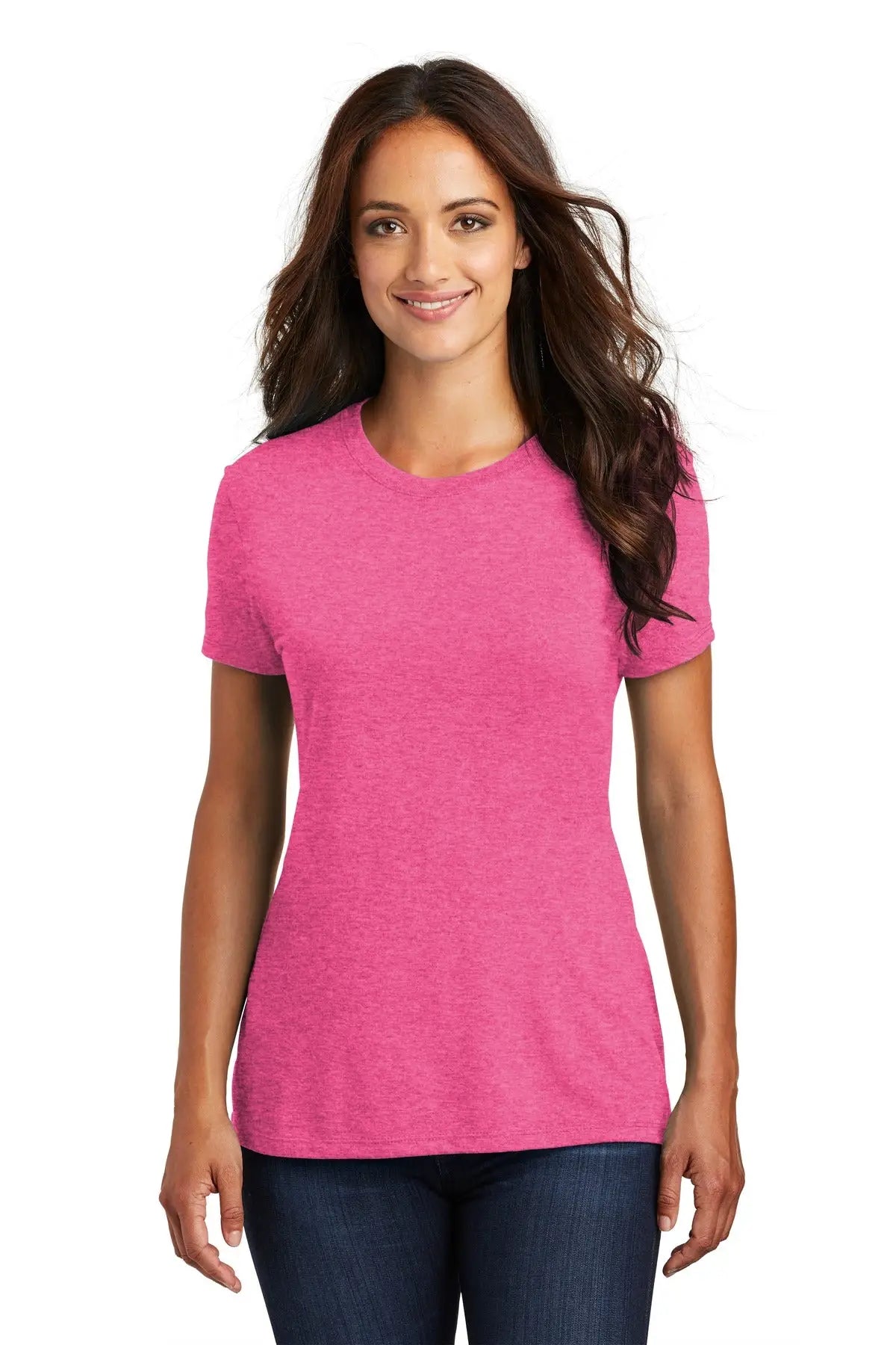 District Dm130l Women’s Perfect Tri Tee - Fuchsia Frost