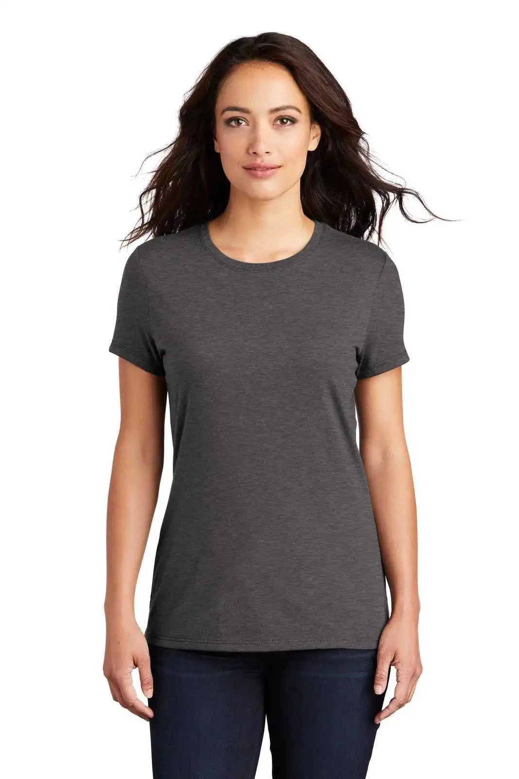 District Dm130l Women’s Perfect Tri Tee - Heathered Charcoal