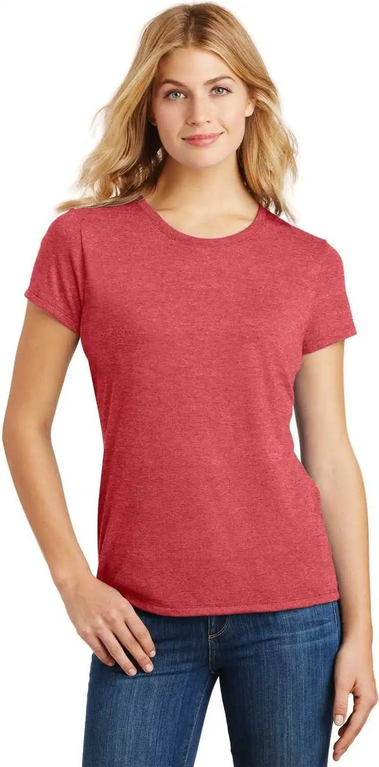 District Dm130l Women’s Perfect Tri Tee - Red Frost