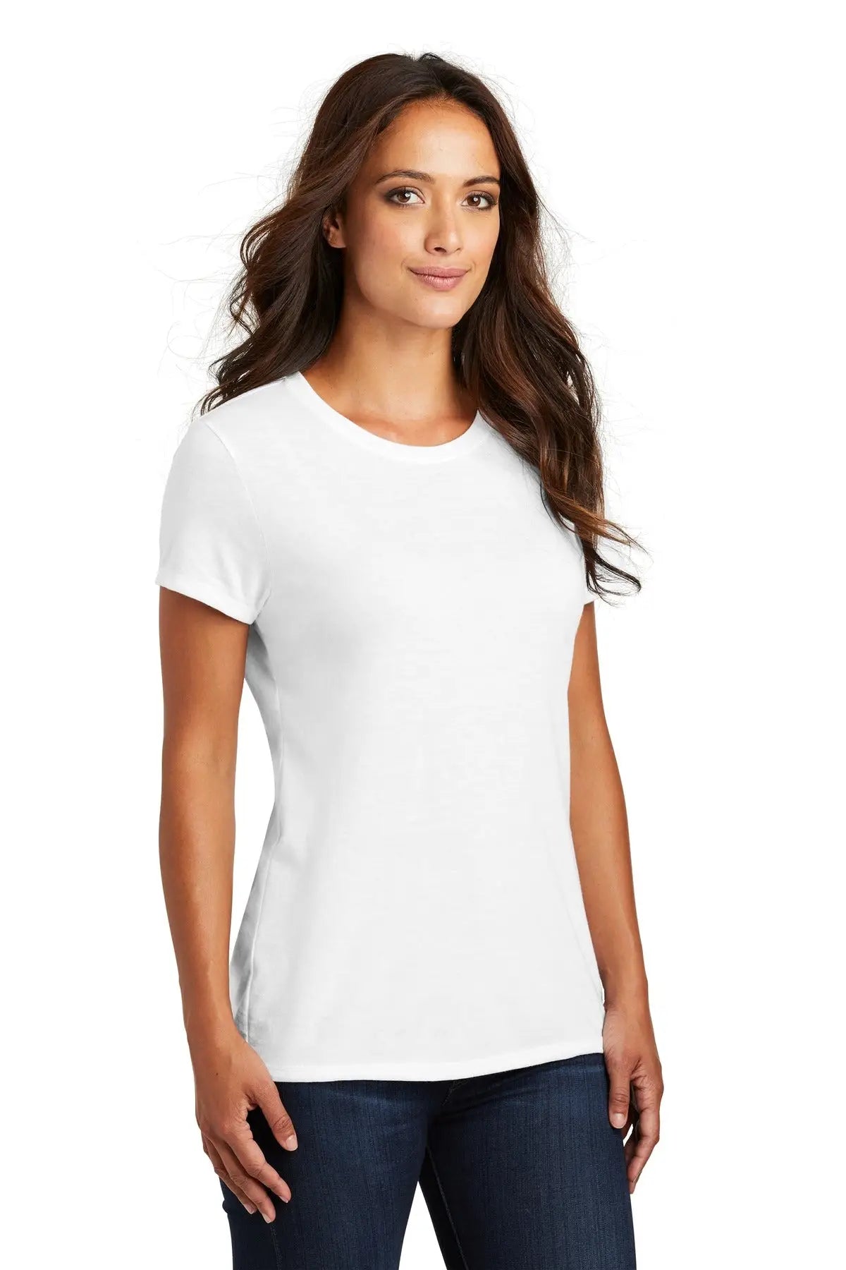 District Dm130l Women’s Perfect Tri Tee - White