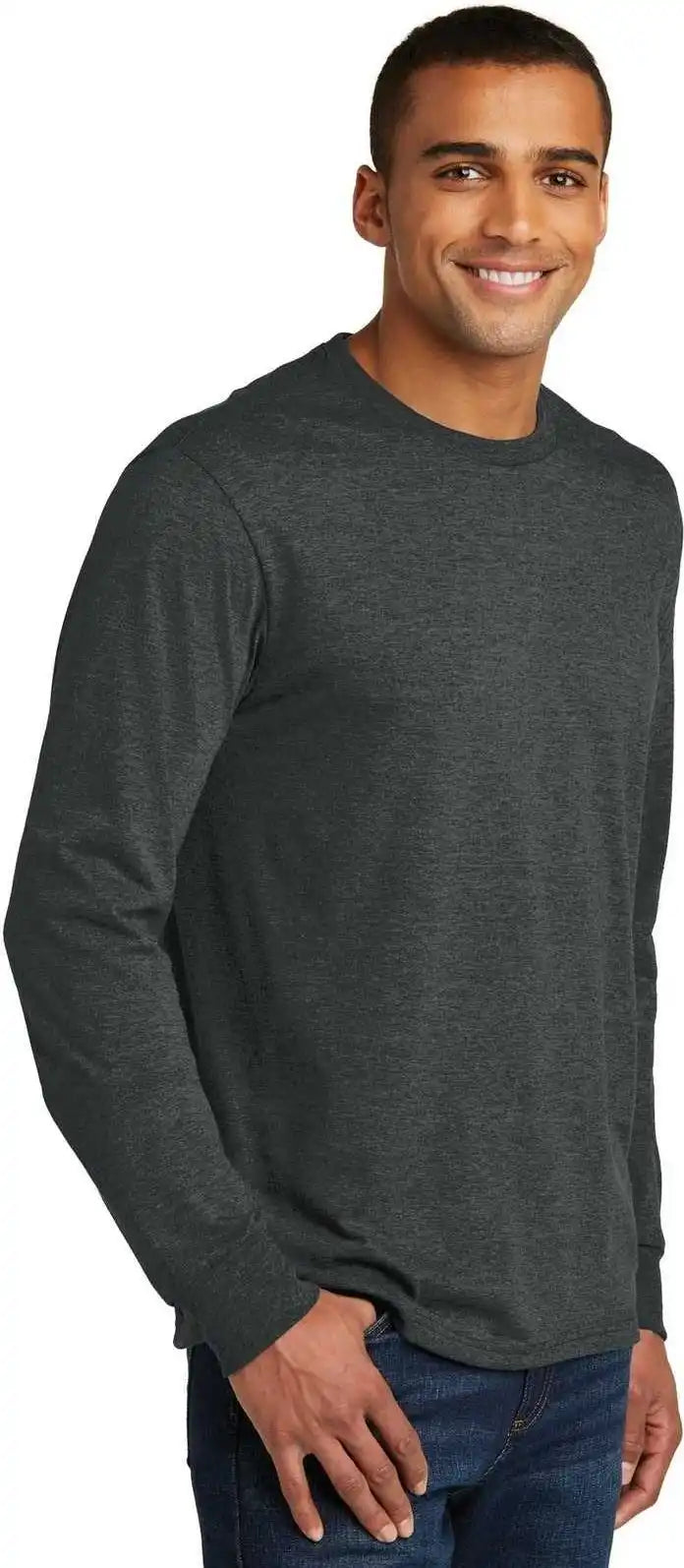 District Dm132 Perfect Tri Long Sleeve Tee Black Frost
