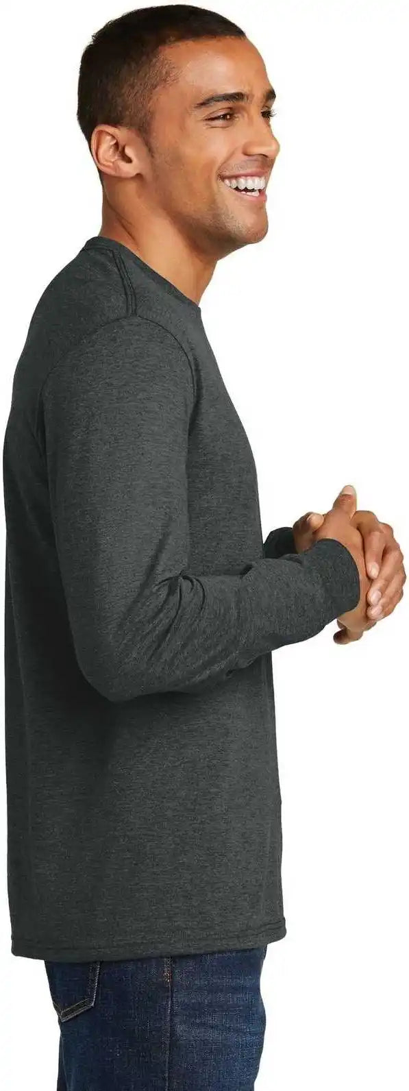 District Dm132 Perfect Tri Long Sleeve Tee Black Frost