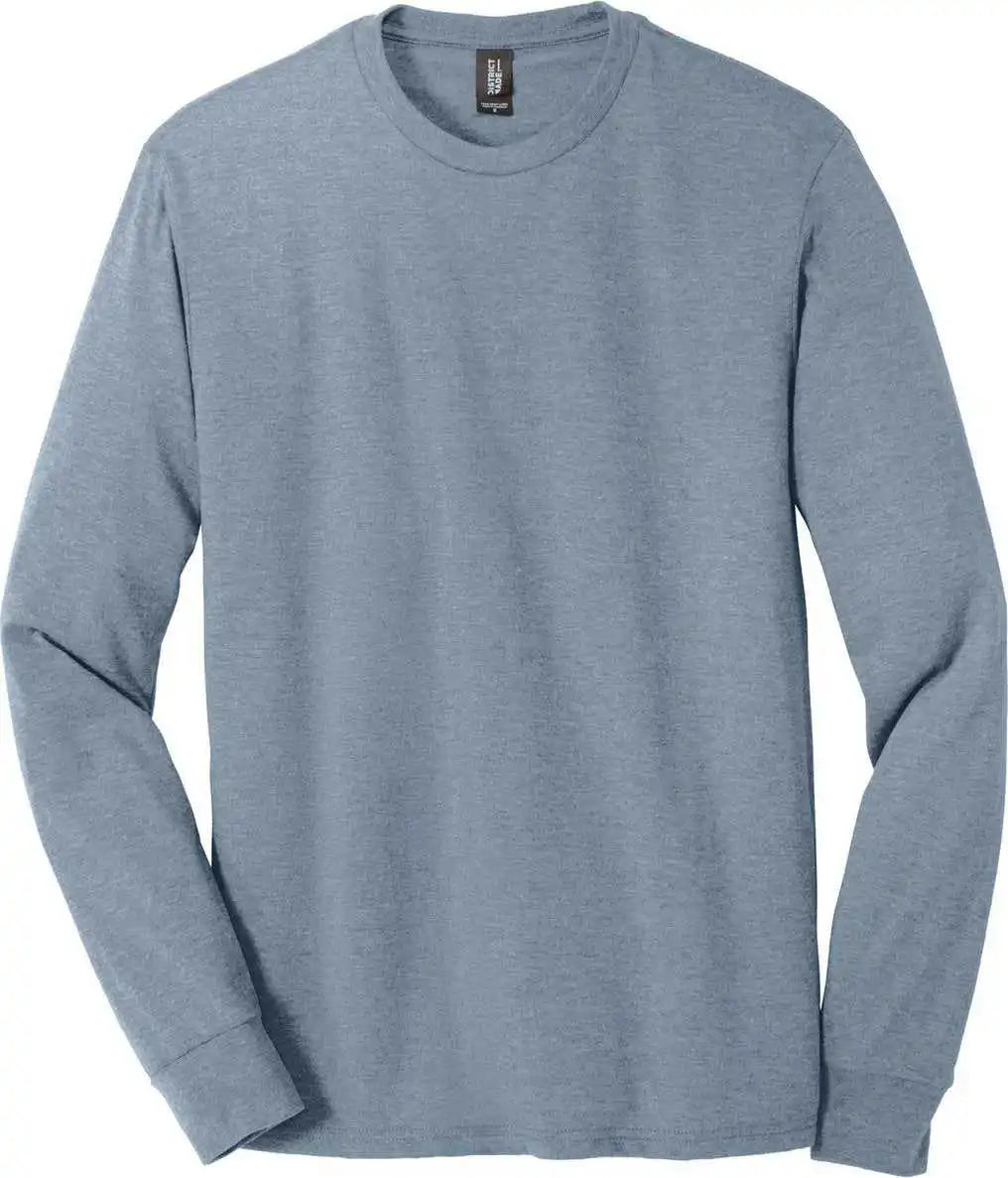 District Dm132 Perfect Tri Long Sleeve Tee - Flint Blue Heather