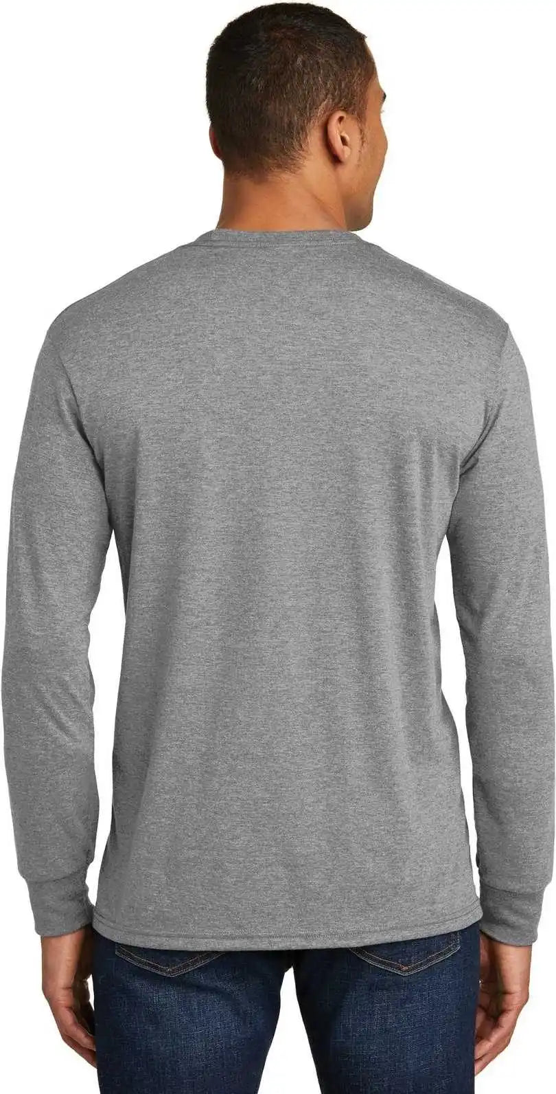 District Dm132 Perfect Tri Long Sleeve Tee Gray Frost
