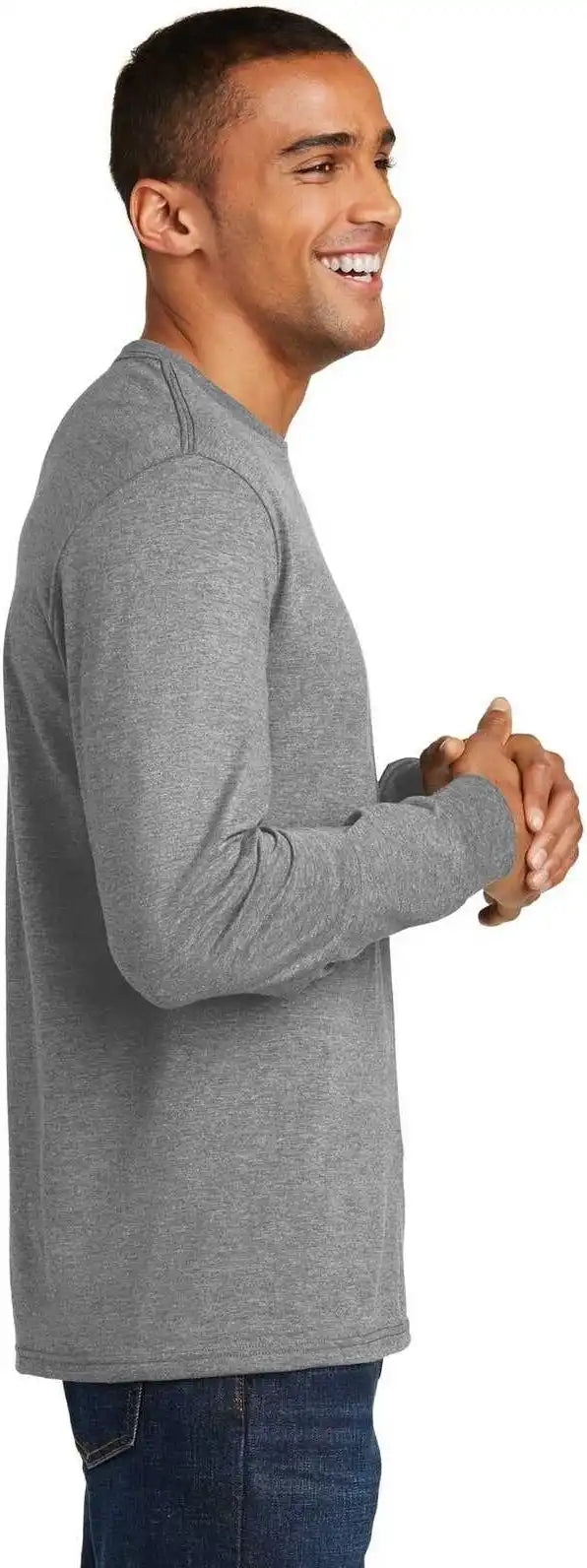 District Dm132 Perfect Tri Long Sleeve Tee - Gray Frost