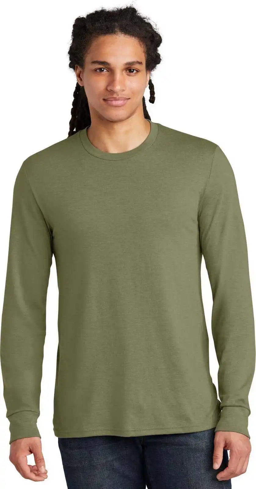 District Dm132 Perfect Tri Long Sleeve Tee Milgrnfst